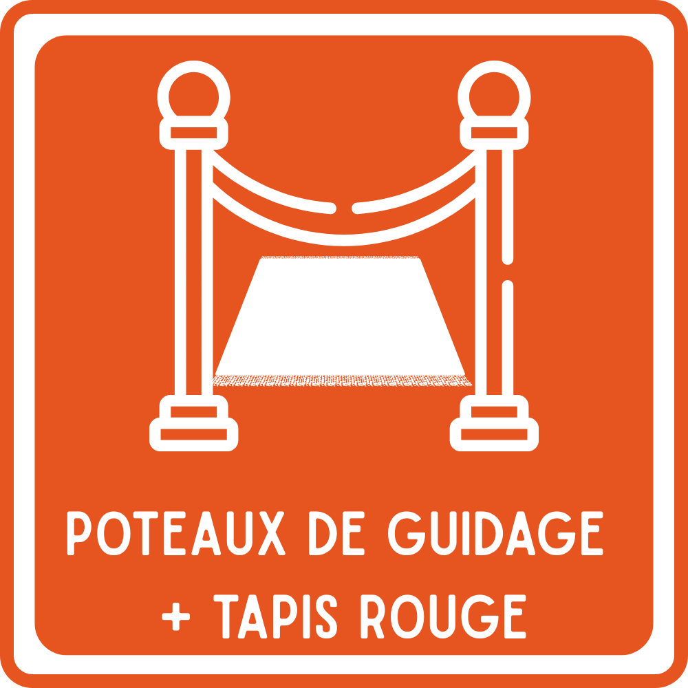 option tapis rouge et poteaux de guidage